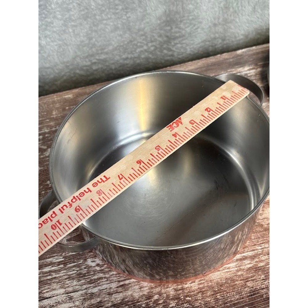COPPER CLAD STAINLESS STEEL POT WITH LID 3 QUART CAPACITY 7 INCH‎ DIAMETER - Picture 5 of 8